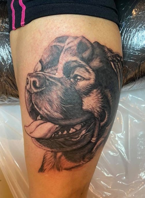 Realistic tattoo dog