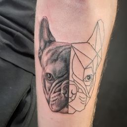 Pitbull geometrisch tattoo