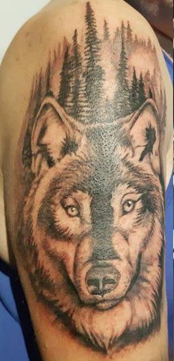 realistic tattoo wolf